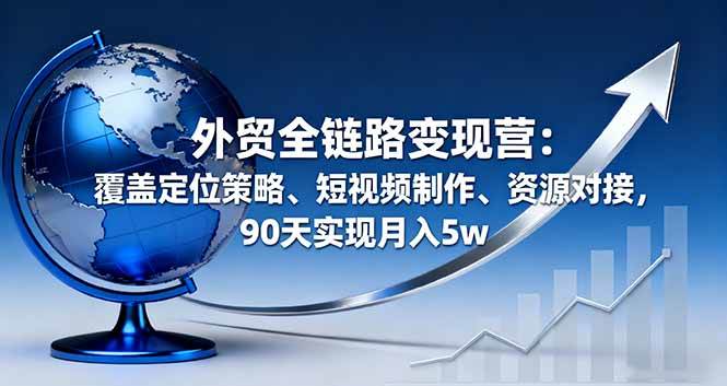 图片[1]-（16173期）外贸全链路变现营：覆盖定位策略、短视频制作、资源对接，90天实现月入5w-易工具