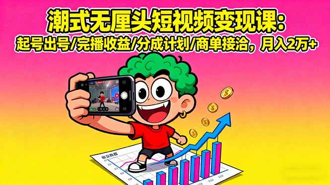 图片[1]-（16023期）潮式无厘头短视频变现课：起号出号/完播收益/分成计划/商单接洽，月入2万+-易工具