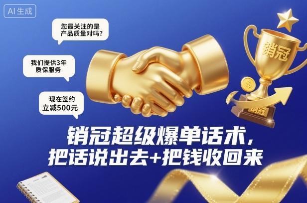 销冠超级爆单话术,把话说出去+把钱收回来 销冠超级爆单话术,把话说出去+把钱收回来