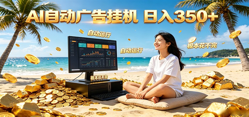 AI自动广告挂机 日入350+ 真正做到躺赚式变现，根本花不完！-易工具