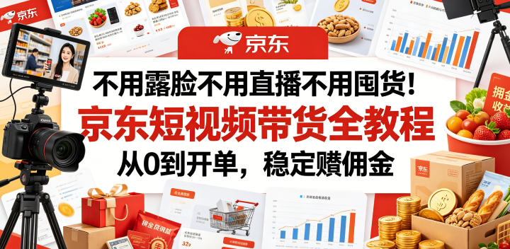 不用露脸不用直播不用囤货!京东短视频带货全教程,从0到开单,稳定賺佣金-易工具