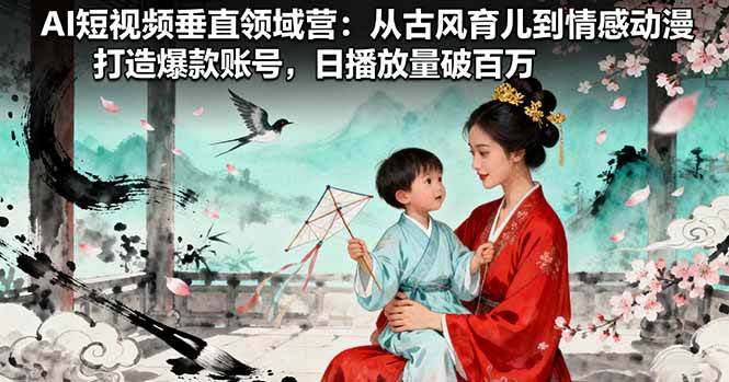 图片[1]-（16195期）AI短视频垂直领域营：从古风育儿到情感动漫，打造爆款账号,日播放量破百万-易工具