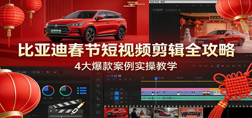 比亚迪春节短视频剪辑全攻略,4大爆款案例实操教学-易工具