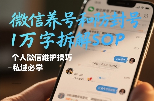 微信养号和防封号1万字拆解SOP,个人微信维护技巧,私域必学【文档】 微信养号和防封号1万字拆解SOP,个人微信维护技巧,私域必学【文档】