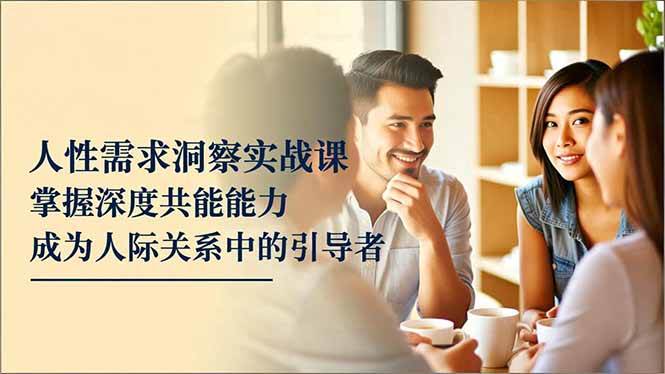 (16683期)人性需求洞察实战课,掌握深度共感能力,成为人际关系中的引导者-易工具