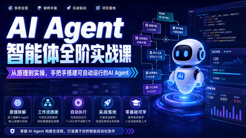 AI Agent智能体全阶实战课，从原理到实操，手把手搭建可自动运行的AI Agent-易工具