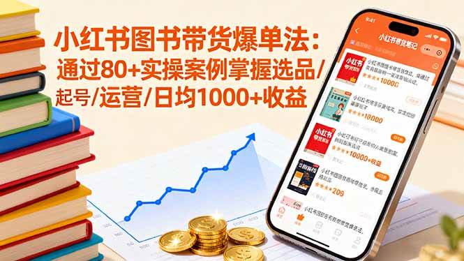 图片[1]-（16015期）小红书图书带货爆单法：通过80+实操案例掌握选品/起号/运营/日均1000+收益-易工具