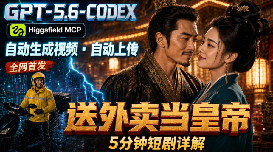 GPT-5.6 Codex+Higgsfield MCP:一条指令生成5分钟短剧并自动上传YouTube(油管) GPT-5.6 Codex+Higgsfield MCP:一条指令生成5分钟短剧并自动上传YouTube(油管)