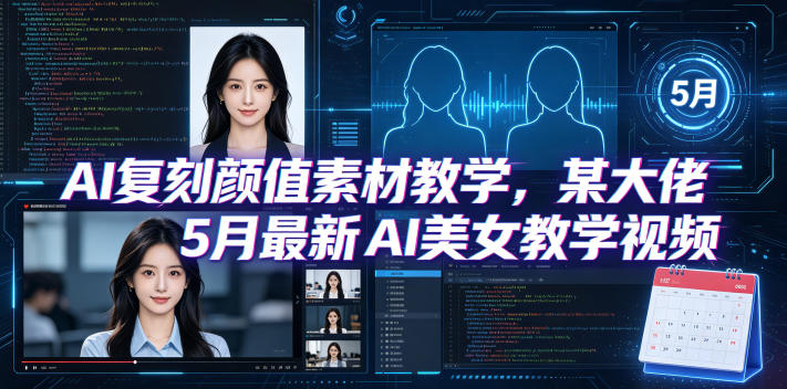 AI复刻颜值素材教学，某大佬5月最新AI美女教学视频，内含4月好物复刻教学-易工具