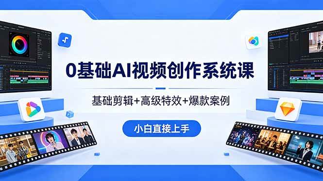 （18354期）0基础AI视频创作系统课，基础剪辑+高级特效+爆款案例，小白直接上手-易工具