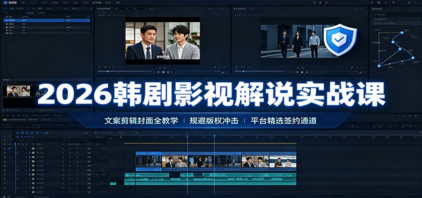 2026韩剧影视解说实战课:文案剪辑封面全教学,规避版权冲击平台精选签约通道-易工具