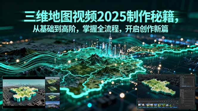 图片[1]-（15983期）三维地图视频2025制作秘籍，从基础到高阶，掌握全流程，开启创作新篇-易工具