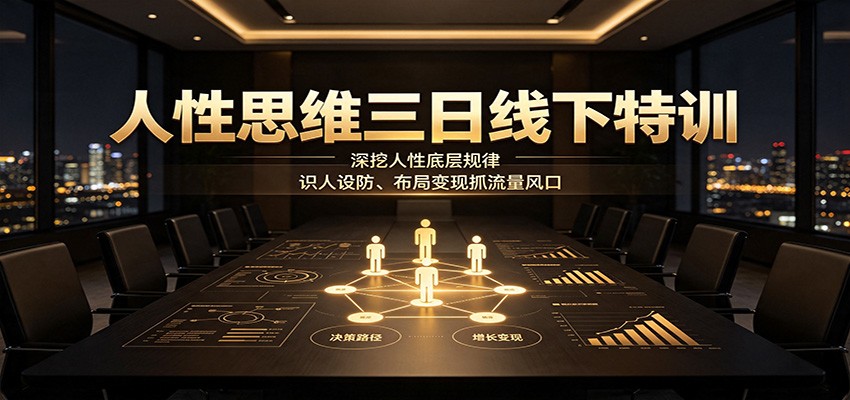 人性思维三日线下特训：深挖人性底层规律，识人设防、布局变现抓流量风口-易工具