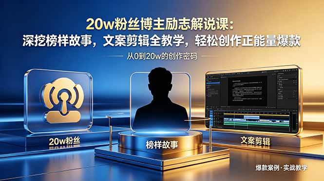 (18648期)20w粉丝博主励志解说课:深挖榜样故事,文案剪辑全教学,轻松创作正能量爆款-易工具