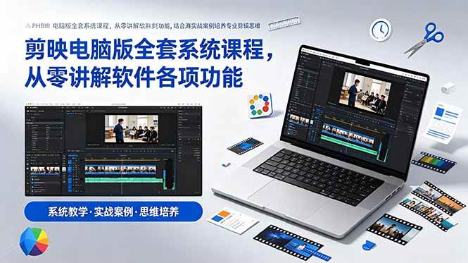 （18926期）剪映电脑版全套系统课程，从零讲解软件各项功能，结合海量实战案例培养专业剪辑思维-易工具