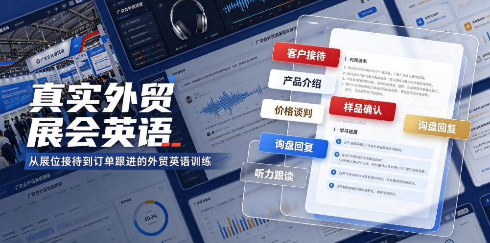 真实外贸展会英语,广交会外贸口语听力突击课程【音频】-易工具