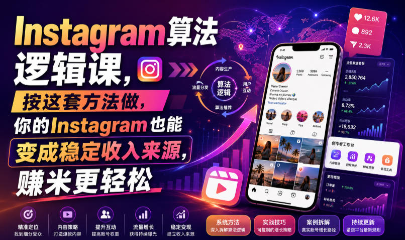 Instagram算法逻辑课,按这套方法做,你的Instagram也能变成稳定收入来源,賺米更轻松【原创双语字幕】-易工具