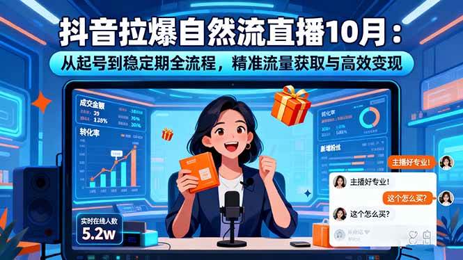图片[1]-（16339期）抖音拉爆自然流直播10月：从起号到稳定期全流程，精准流量获取与高效变现-易工具