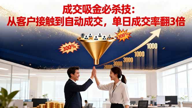 图片[1]-（16432期）吸金成交营销必杀技：从客户接触到自动成交，单日成交率翻3倍-易工具