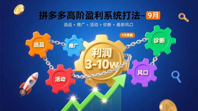 图片[1]-（15916期）拼多多高阶盈利系统打法-9月：选品+推广+活动+诊断+最新风口，月利润3-10w-易工具