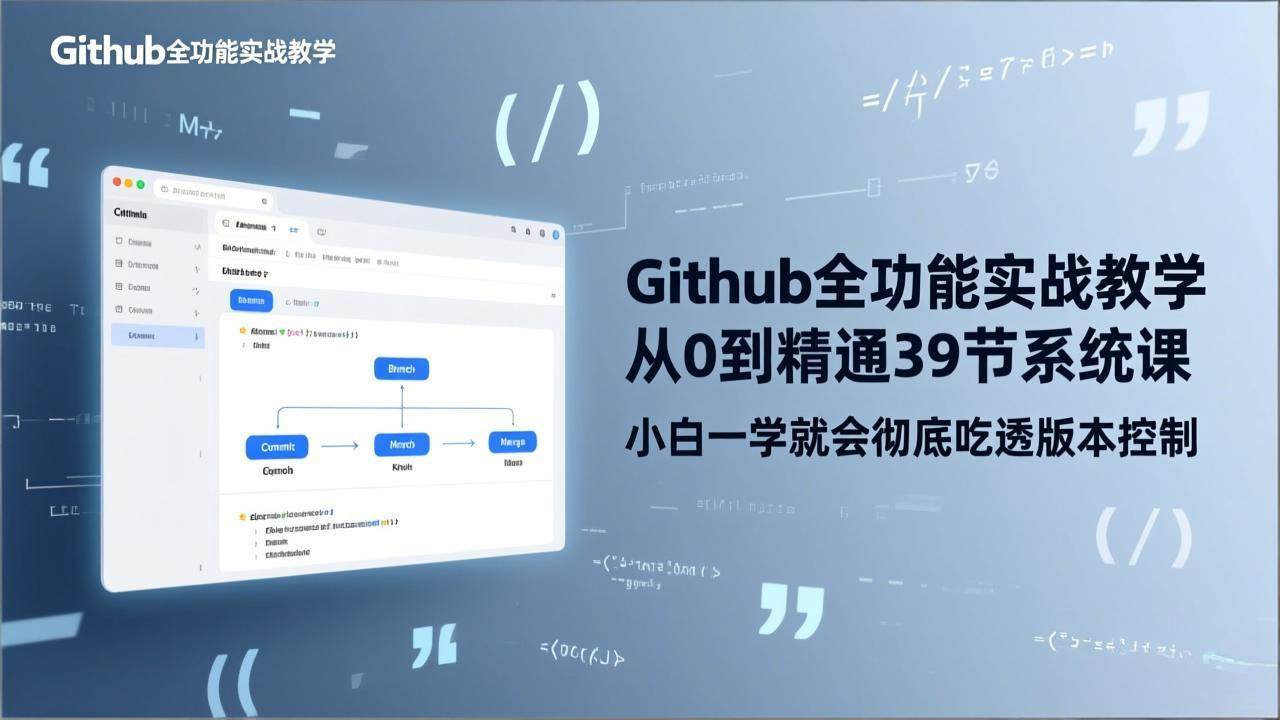 （17501期）GitHub-全功能实战教学，从0到精通39节系统课，小白一学就会彻底吃透版本控制-易工具