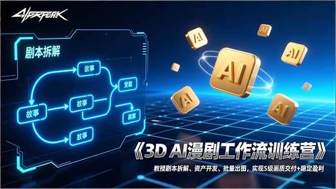 （17276期）3D AI漫剧工作流训练营：教授剧本拆解、资产开发、批量出图，实现S级画质交付+稳定盈利-易工具