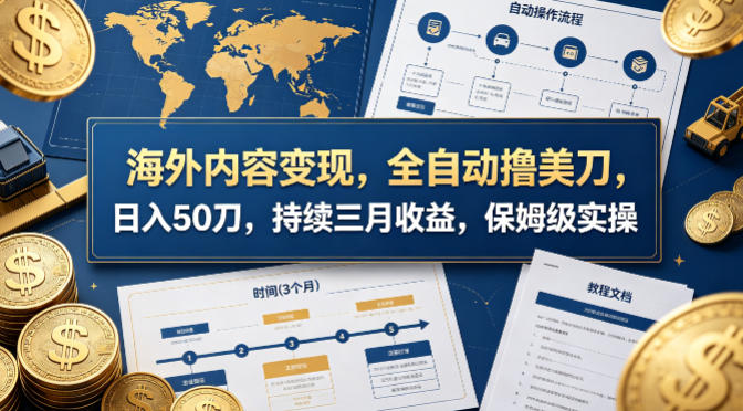 海外内容变现，全自动撸美刀，日入50刀，持续三月收益，保姆级实操【揭秘】-易工具