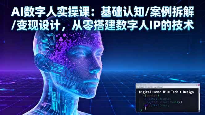 图片[1]-（16317期）AI数字人实操课：基础认知/案例拆解/变现设计，从零搭建数字人IP的技术-易工具