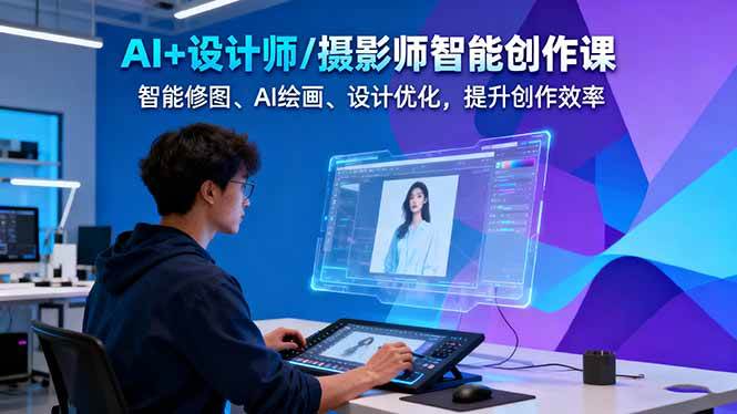 图片[1]-（16398期）AI+设计师/摄影师智能创作课：智能修图、AI绘画、设计优化，提升创作效率-易工具