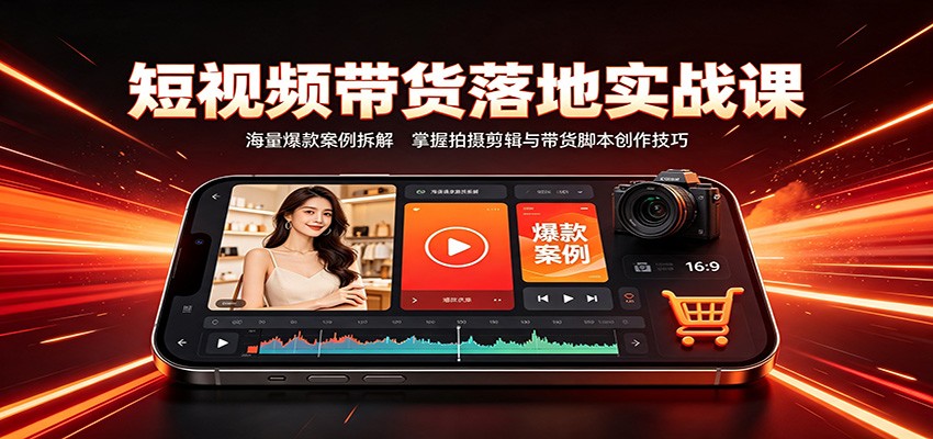 短视频带货落地实战课：海量爆款案例拆解，掌握拍摄剪辑与带货脚本创作技巧-易工具