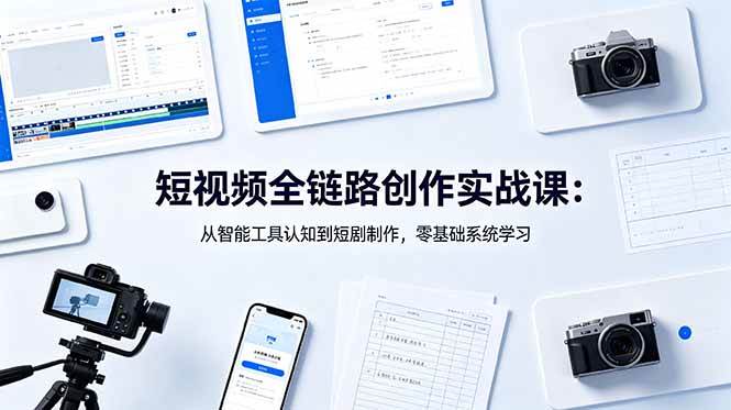 (18683期)短视频全链路创作实战课:从智能工具认知到短剧制作,零基础系统学习-易工具