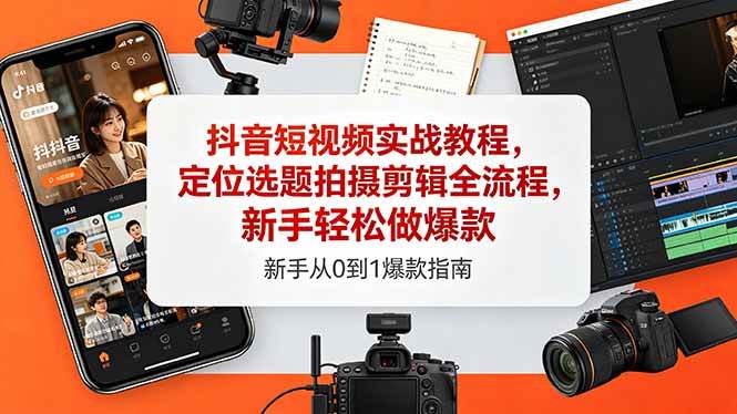 (18524期)抖音短视频实战教程,定位选题拍摄剪辑全流程,新手轻松做爆款-易工具