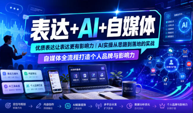 表达+AI+自媒体,优质表达让表达更有影响力|AI实操从思路到落地的实战|自媒体全流程打造个人品牌与影响力-易工具