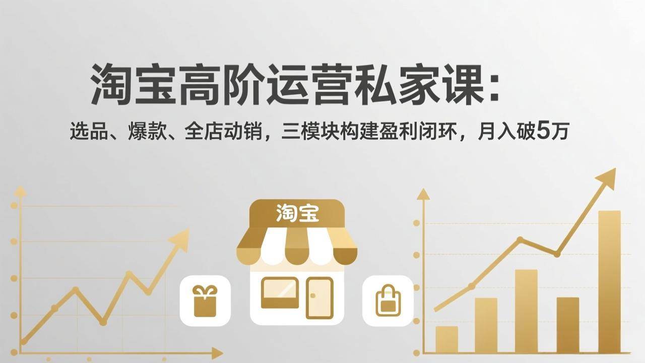 （17944期）淘宝高阶运营私家课（更新26年4月）：选品、爆款、全店动销，三模块构建盈利闭环，月入破5万-易工具