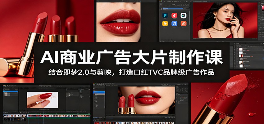 AI商业广告大片制作课：结合即梦2.0与剪映，打造口红TVC品牌级广告作品-易工具