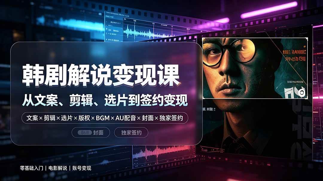 (19438期)抖音270W粉丝博主亲授韩剧解说课:文案×剪辑×选片×版权×BGM×AU配音×封面×独家签约,零基础到变现-易工具