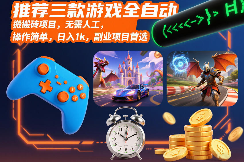 推荐三款游戏全自动搬砖项目,无需人工,操作简单,日入1k,副业项目首选【揭秘】-易工具