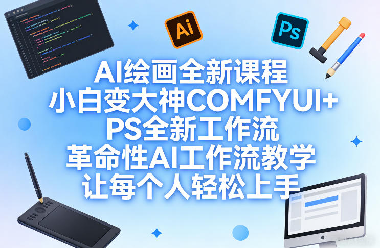 AI绘画全新课程,小白变大神COMFYUI+PS全新工作流,革命性AI工作流教学,让每个人轻松上手-易工具