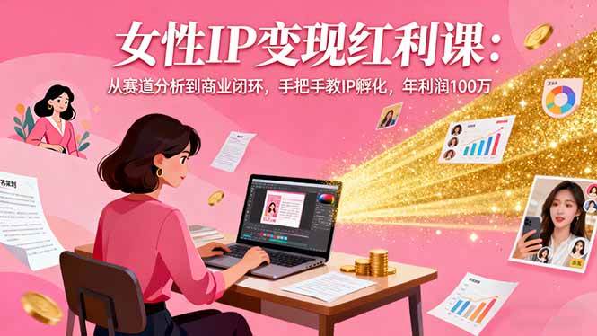 图片[1]-（16294期）女性IP变现红利课：从赛道分析到商业闭环，手把手教IP孵化，年利润100万-易工具