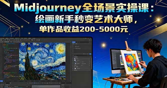 图片[1]-（16125期）Midjourney全场景实操课：绘画新手秒变艺术大师，单作品收益200-5000元-易工具