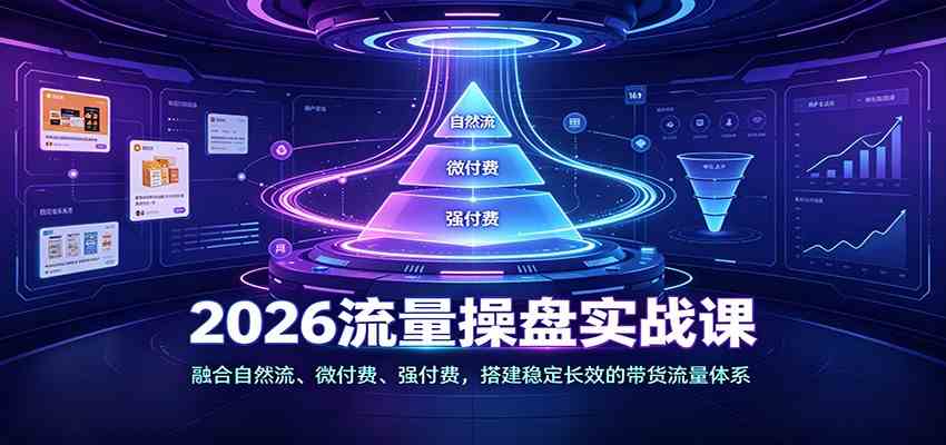 2026流量操盘实战课：融合自然流、微付费、强付费，搭建稳定长效的带货流量体系-易工具