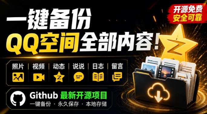 一键将你QQ空间全部内容备份下来！照片/视频/动态信息全存本地，Github最新开源项目QzoneArchive-易工具